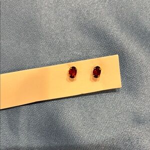 Elegant Ruby and Gold Stud Earrings